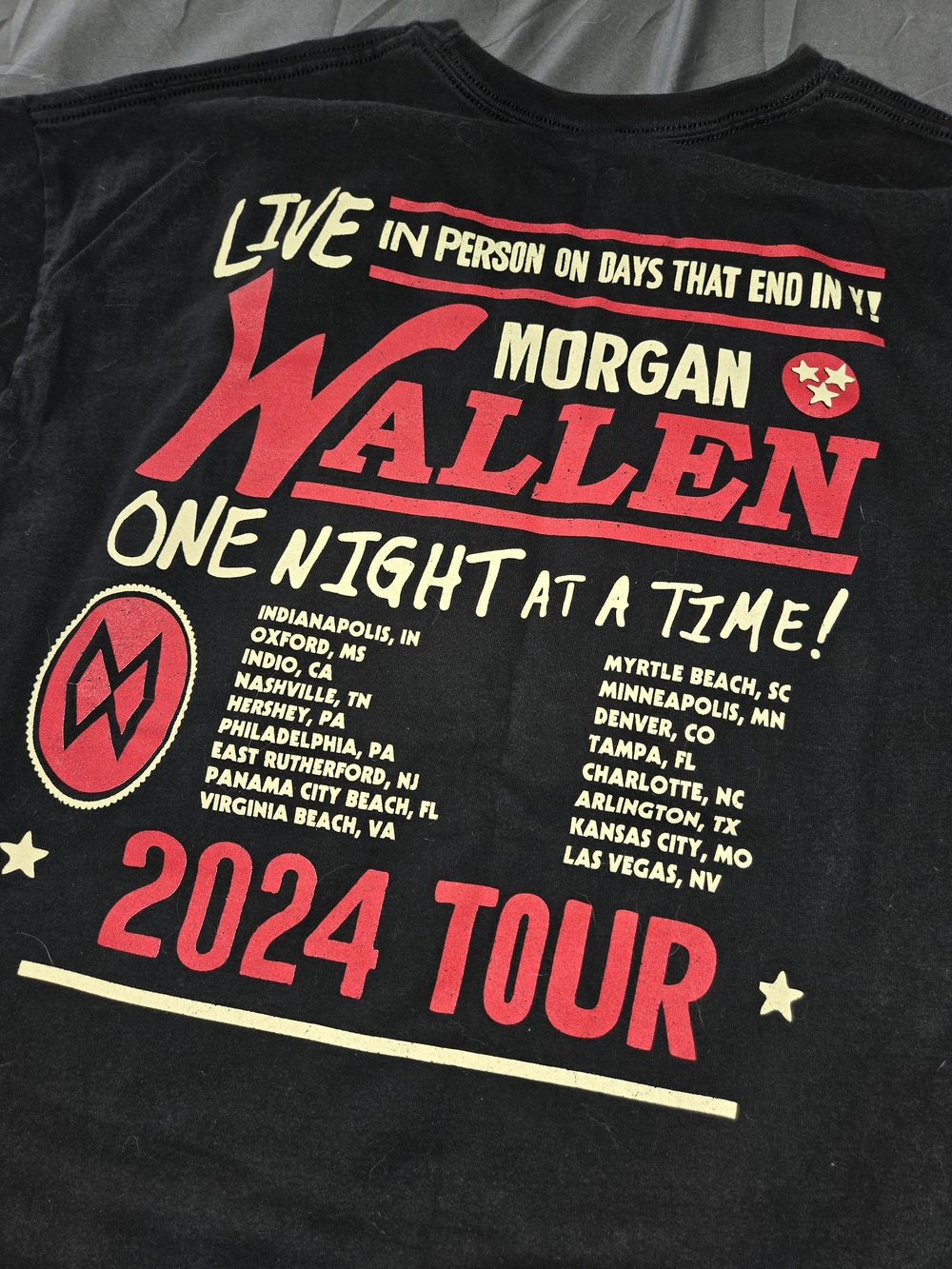 Morgan Wallen One Night At A Time 2024 Tour T-shirt Xl - Morgan Wallen T-Shirt - Picture 4 of 7